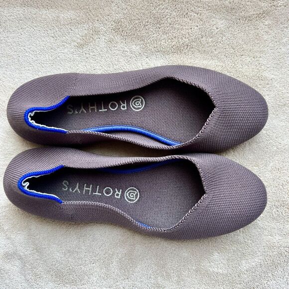 Rothy's The Flat Mink Brown Stretch Fabric Round Toe Ballet Flat Shoes Women 8.5 - Picture 6 of 16